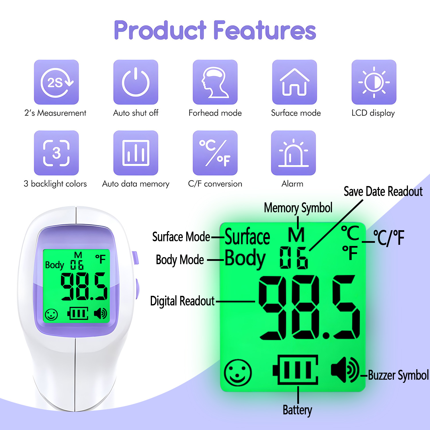 Thermomètre corporel sans cont - Digital Thermometer Infrared avis et prix